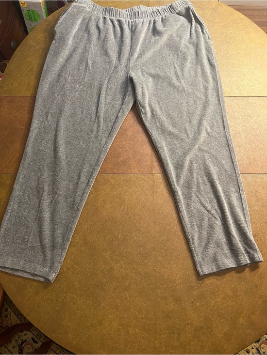 Lands' End Pants - Lands' End Corduroy Sport Knit Elastic Waist Pull-On Pants in Gray Women’s 2X
